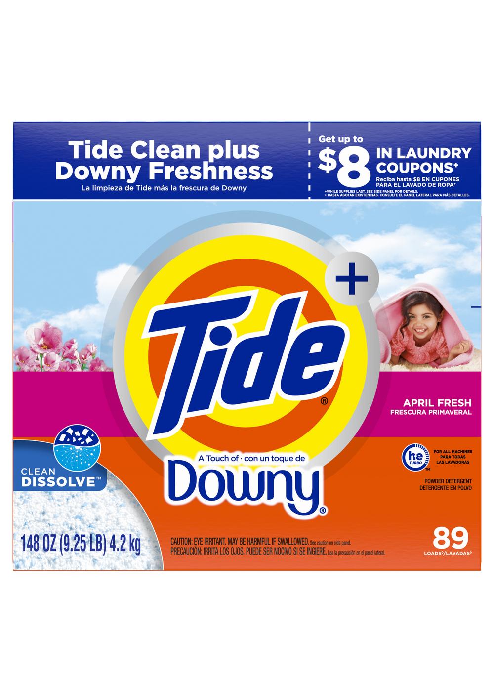 Tide + Downy HE Powder Laundry Detergent, 89 Loads - April Fresh; image 1 of 6