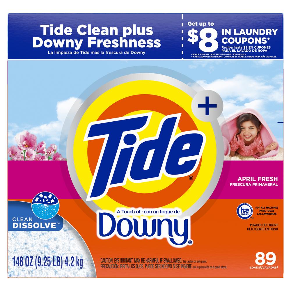 Tide + Downy HE Powder Laundry Detergent, 89 Loads - April Fresh; image 1 of 6