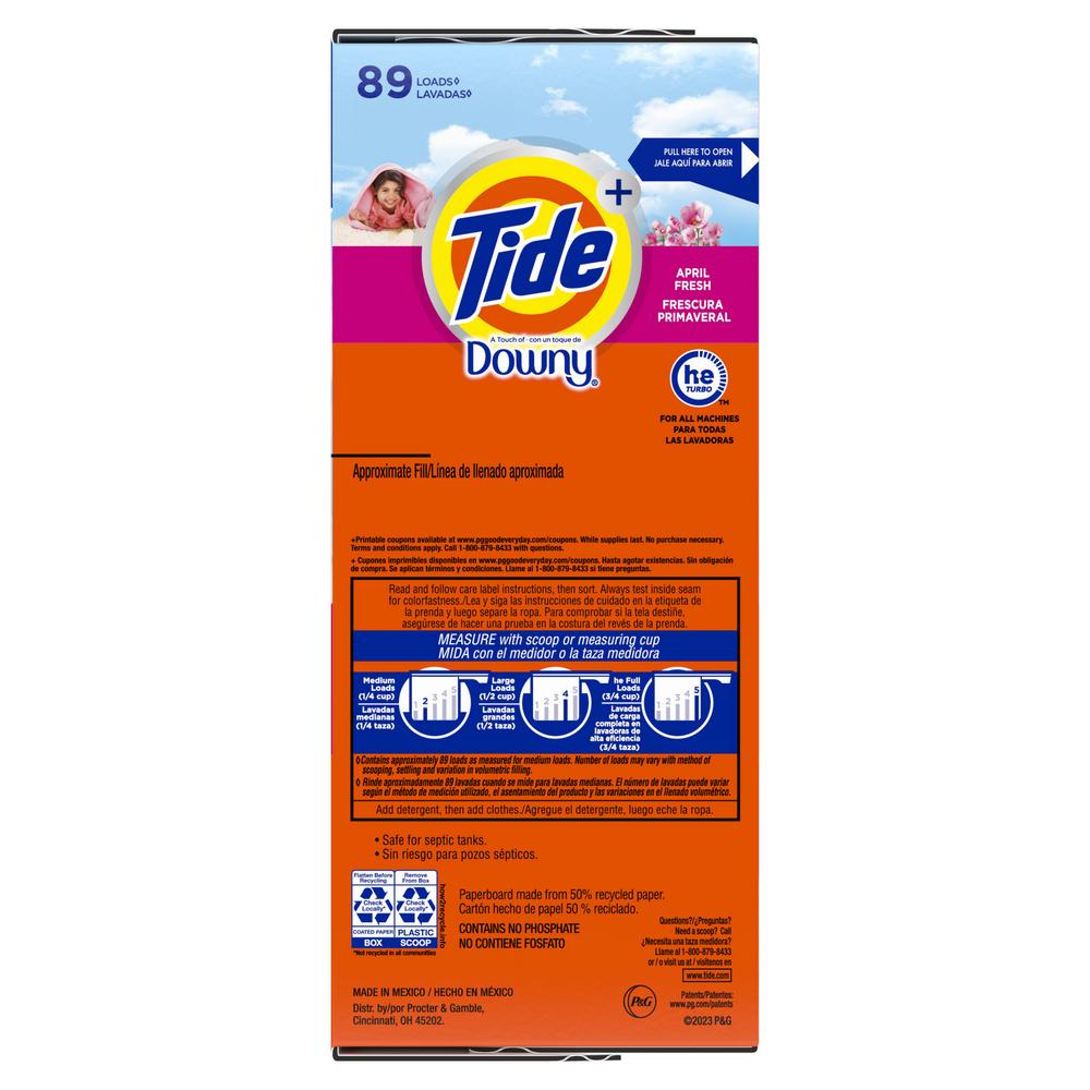 Tide + Downy HE Powder Laundry Detergent, 89 Loads - April Fresh; image 2 of 6