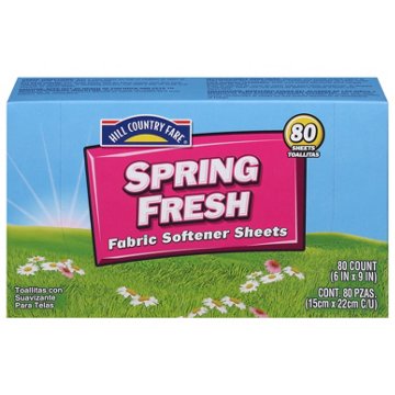 Hill Country Fare Fabric Softener Dryer Sheets - Spring Fresh, 80 ct