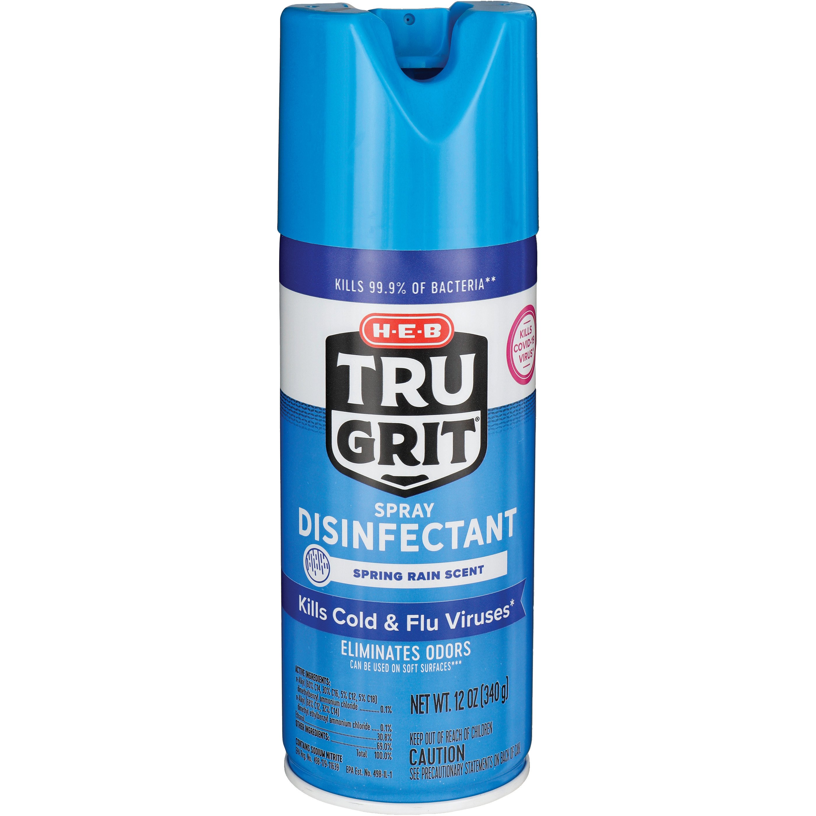リズ・ド・リズ 120ml H-E-B Tru Grit Disinfectant Spray - Spring Rain, 12 oz | Low