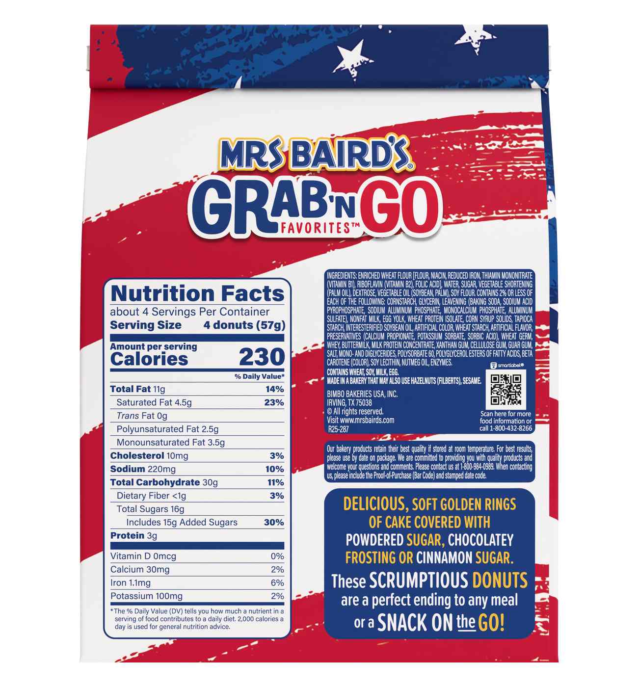 Mrs Baird's Grab 'n Go Favorites Powdered Sugar Donuts; image 5 of 6