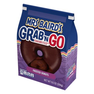 Mrs Baird's Grab 'n Go Favorites Chocolate Frosted Donuts, 9.5 oz