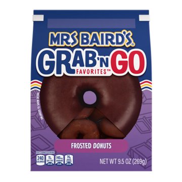 Mrs Baird's Grab 'n Go Favorites Chocolate Frosted Donuts, 9.5 oz
