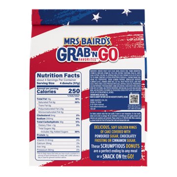 Mrs Baird's Grab 'n Go Favorites Cinnamon Sugar Donuts, 9 oz