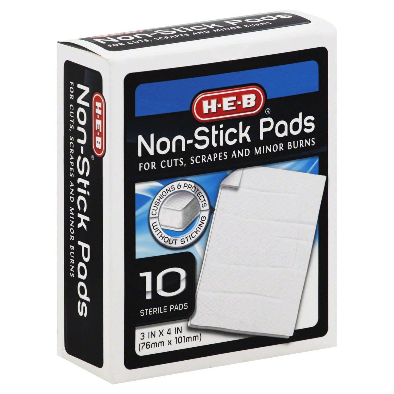 Non-Stick Pads with Adhesive Tabs, 3 x 4, 10 count