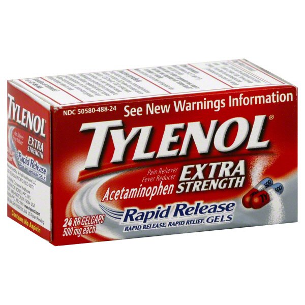Tylenol Extra Strength Pain Reliever/Fever Reducer Acetaminophen 500 Mg