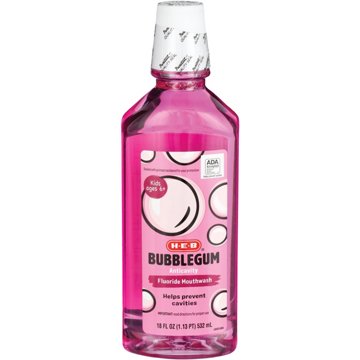 H-E-B Kid's Bubble Gum Flavor Anticavity Fluoride Mouth Rinse