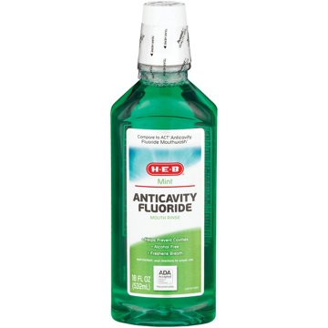 H-E-B Anticavity Fluoride Mouth Rinse - Mint