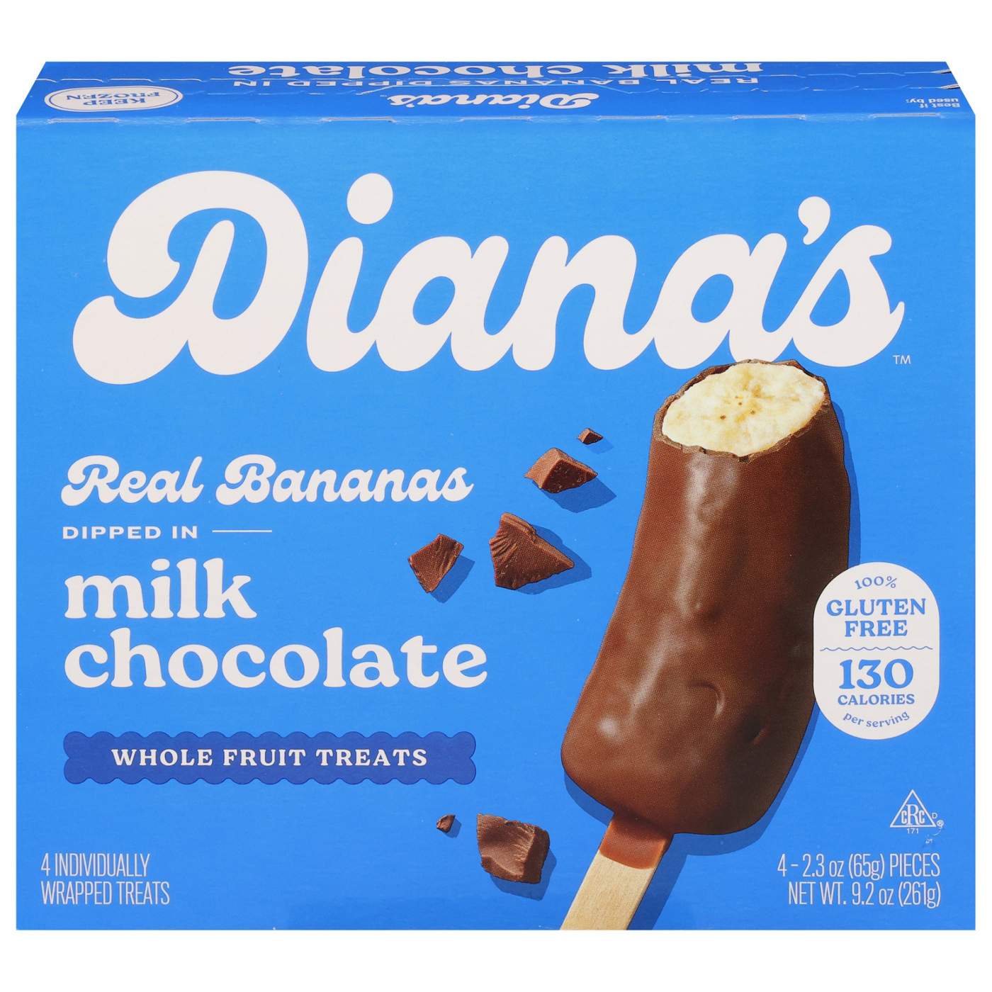 Diana's Bananas Frozen Milk Chocolate-Covered Banana Snacks; image 1 of 5