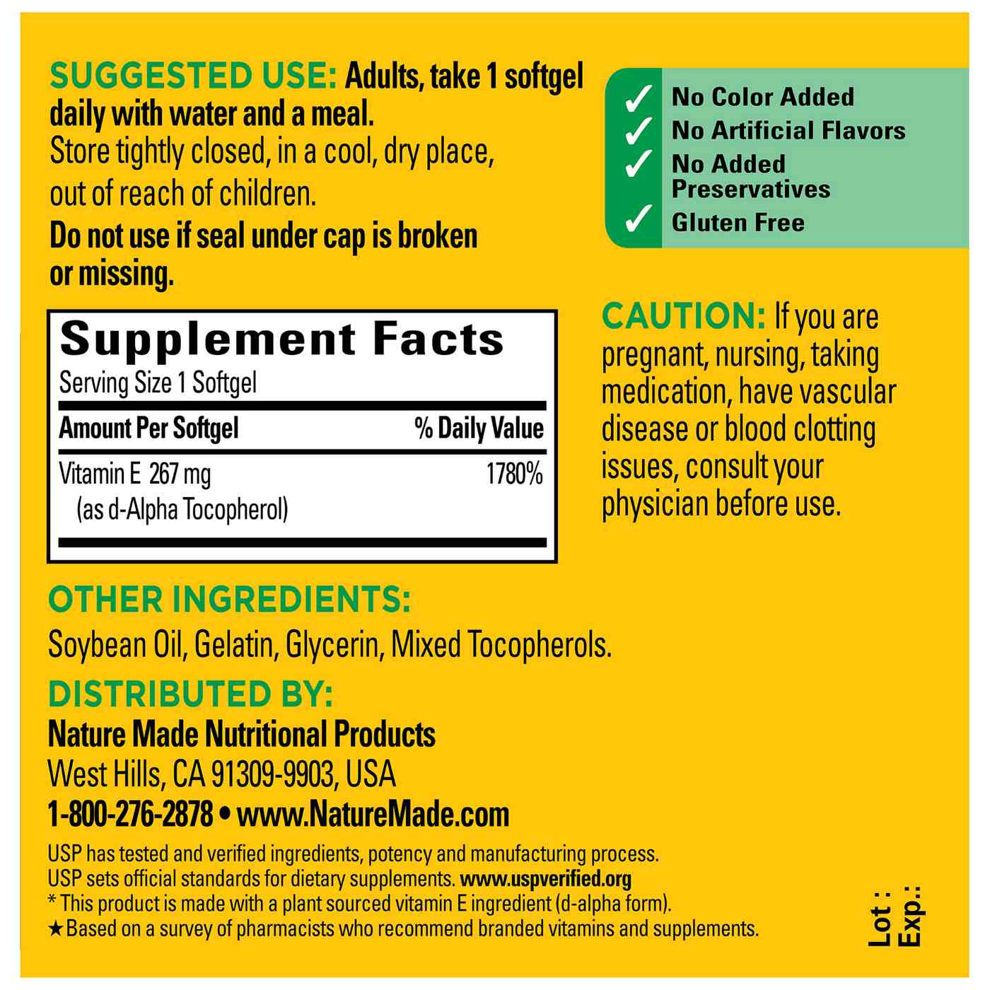 Nature Made Vitamin E 267 mg (400 IU) Softgels; image 5 of 6