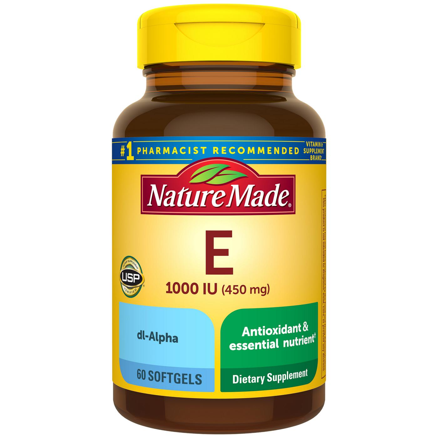 Nature Made Vitamin E 450 mg (1,000 IU) Liquid Softgels; image 1 of 6