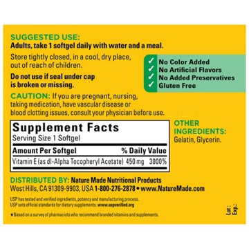 Nature Made Vitamin E 450 mg (1,000 IU) Liquid Softgels