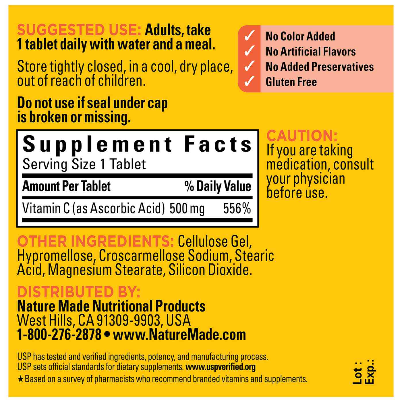 Nature Made Vitamin C 500 mg Tablets; image 2 of 4