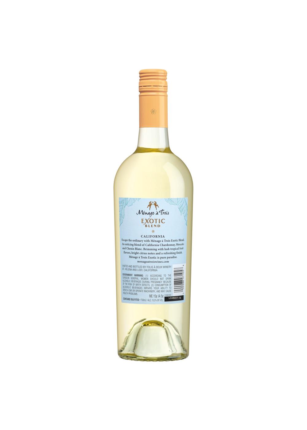Ménage à Trois Exotic White Wine Blend; image 4 of 4