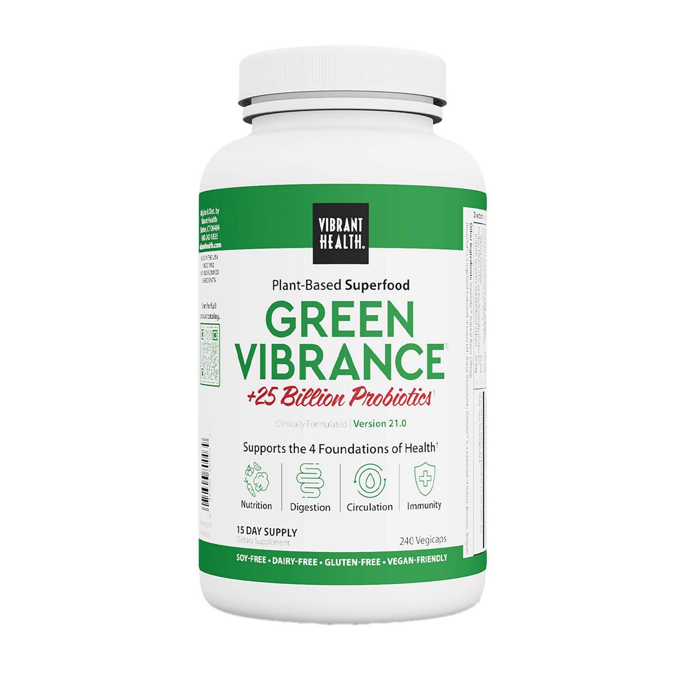 Vibrant Health Green Vibrance Organic Greens And Freeze Dried Grass Juices Vegicaps; image 1 of 5