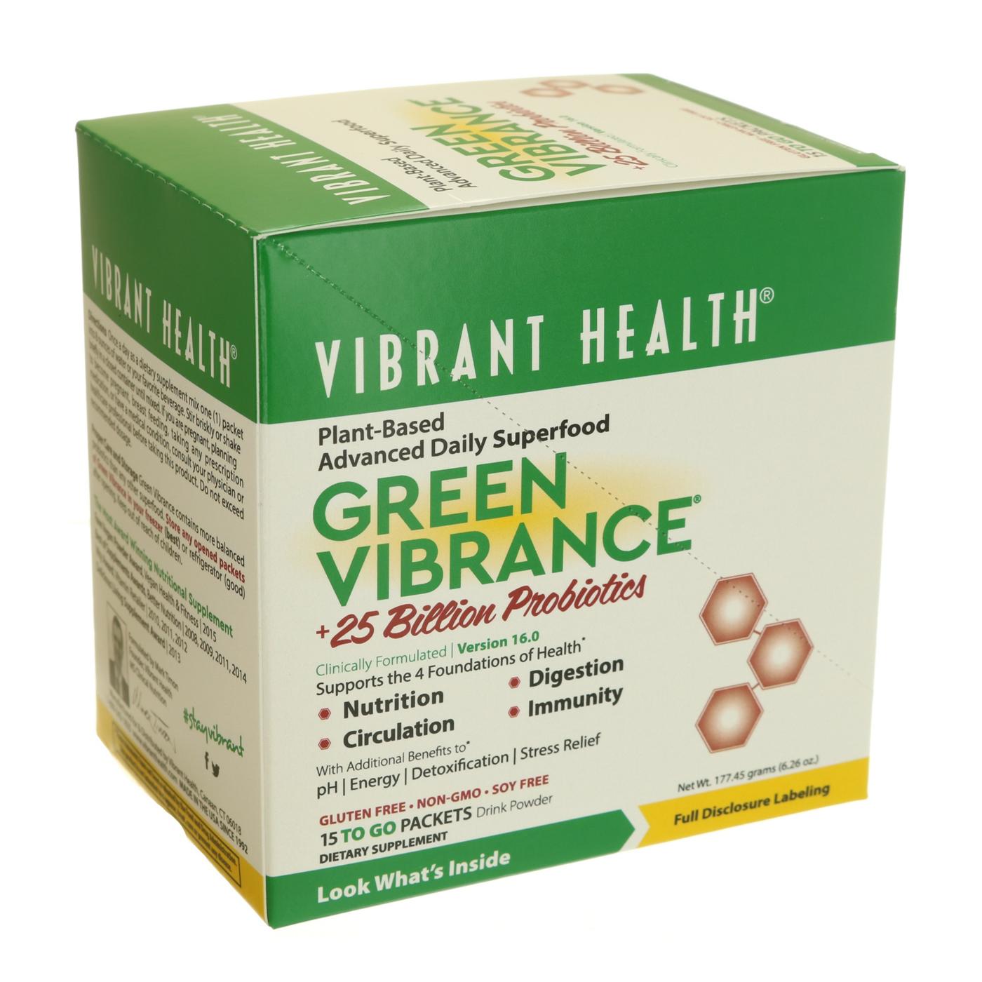 Vibrant Health Green Vibrance Organic Greens And Freeze Dried Grass Juices Powder Single Serving Packets; image 1 of 2