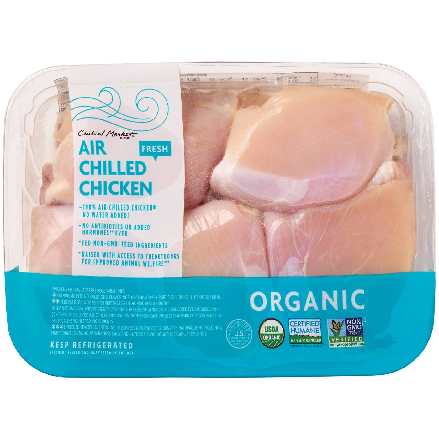 Central Market Organic Air-Chilled Boneless Skinless Chicken Thighs; image 1 of 4