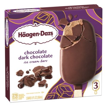 Häagen-Dazs Chocolate Dark Chocolate Ice Cream Bars, 3 ct