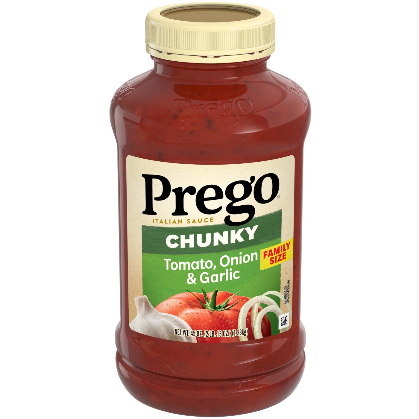 Prego Chunky Tomato, Onion & Garlic Pasta Sauce; image 1 of 9