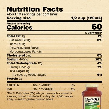 Prego Chunky Tomato, Onion & Garlic Pasta Sauce, 45 oz