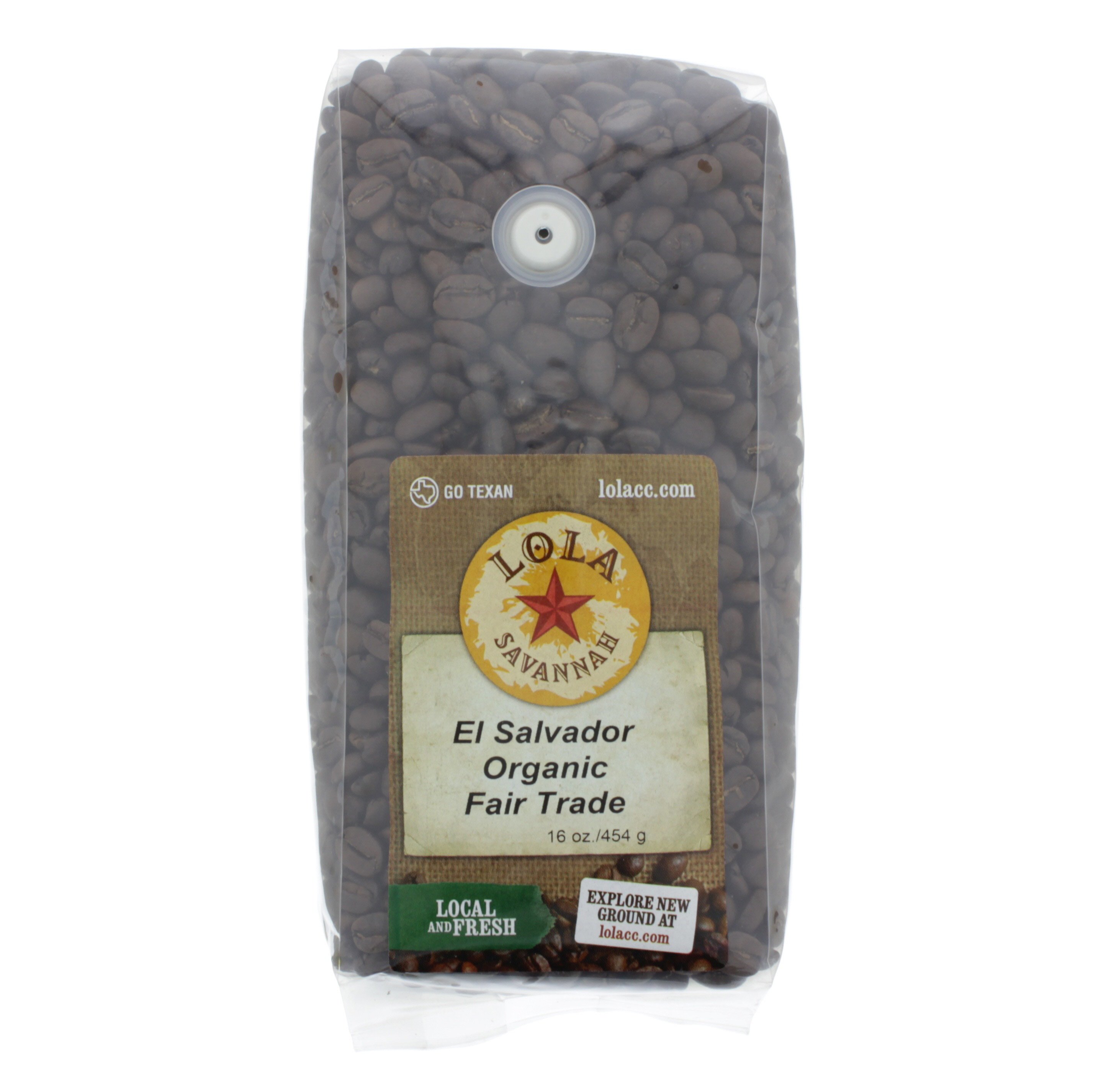 Lola Savannah El Salvodor Organic Fair Trade Whole Bean Coffee Shop