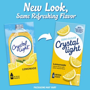Crystal Light Lemonade On-The-Go Powdered Drink Mix Packets, 10 ct