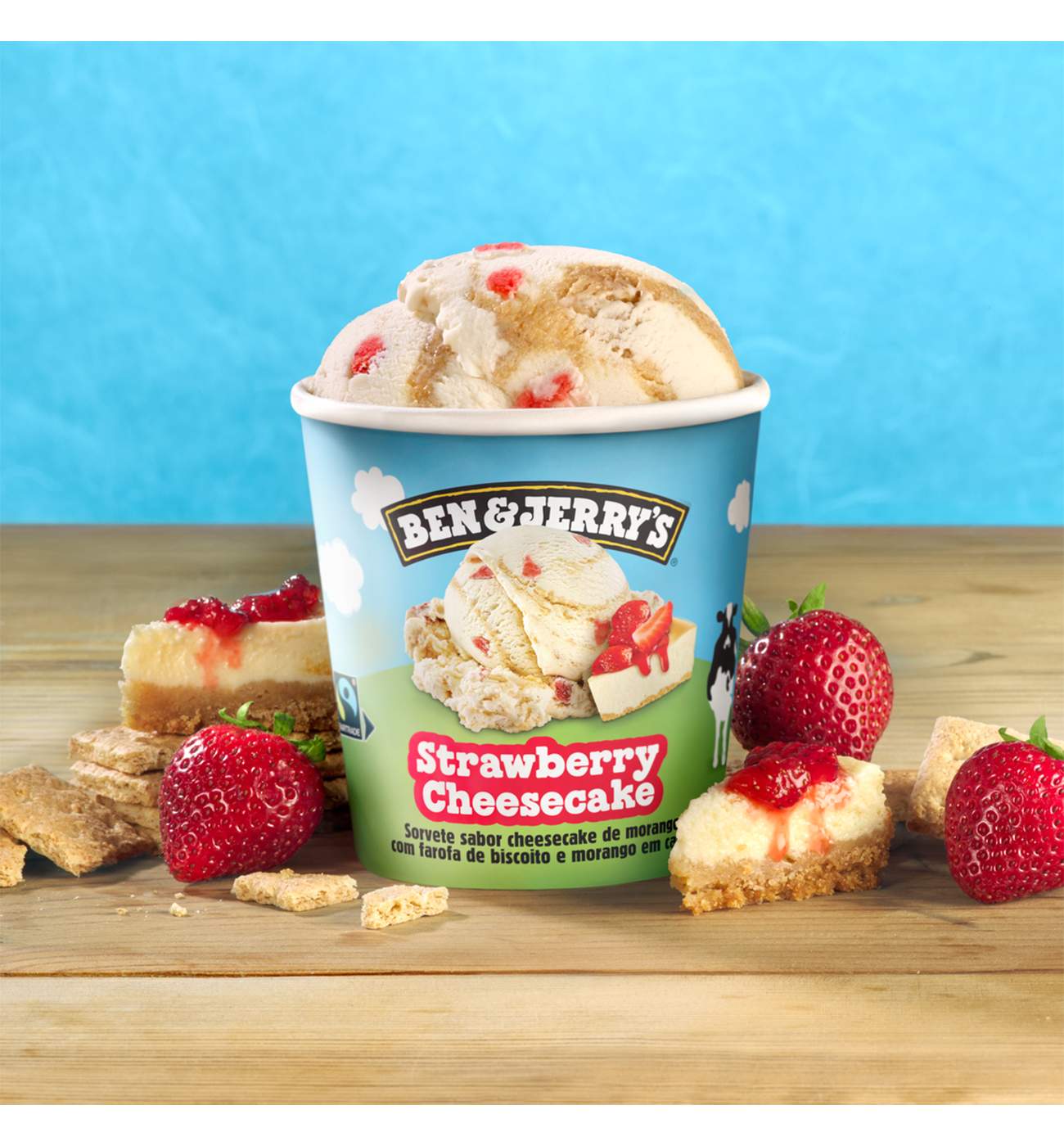 Ben & Jerry's Strawberry Cheesecake Ice Cream; image 2 of 6