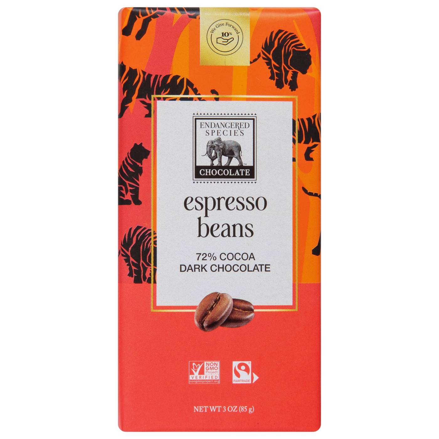 Endangered Species Espresso Beans Dark Chocolate Bar; image 1 of 2