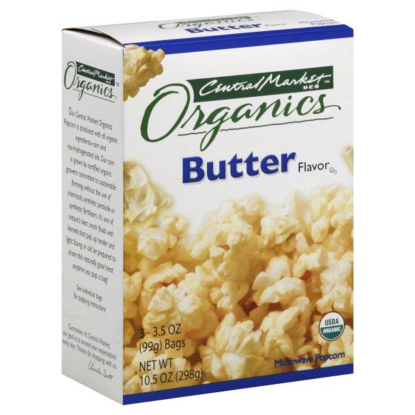 Central Market Organics Butter Flavor Microwave Popcorn Shop Popcorn