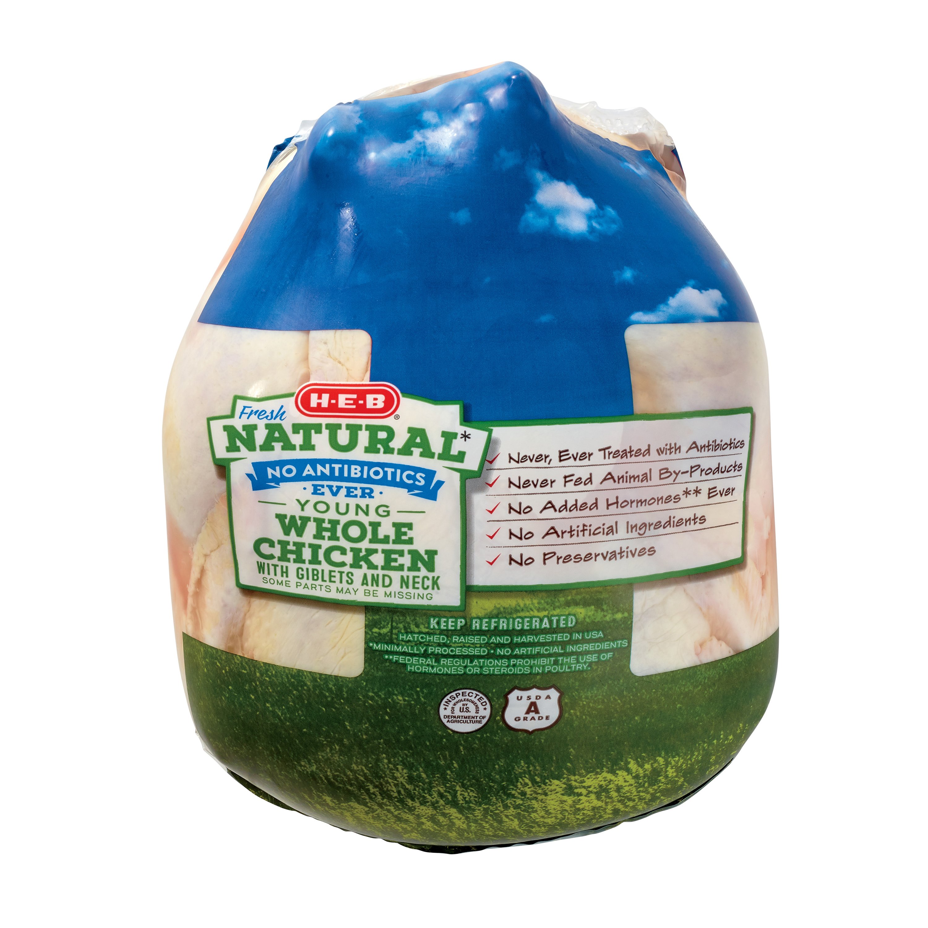 H-E-B Natural Whole Chicken - Shop Meat At H-E-B