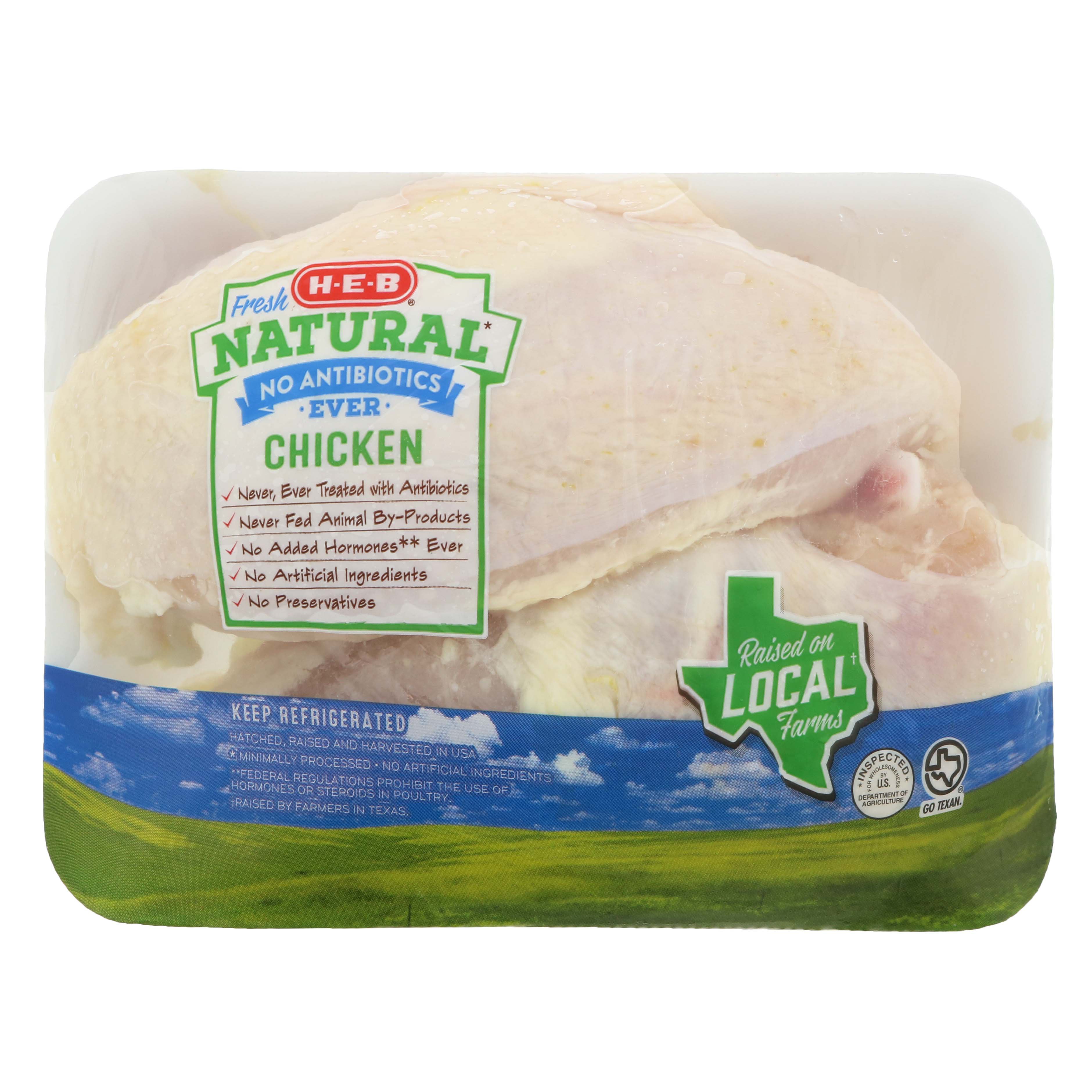 HEB Natural Bone In Split Chicken Breast Shop Chicken at HEB