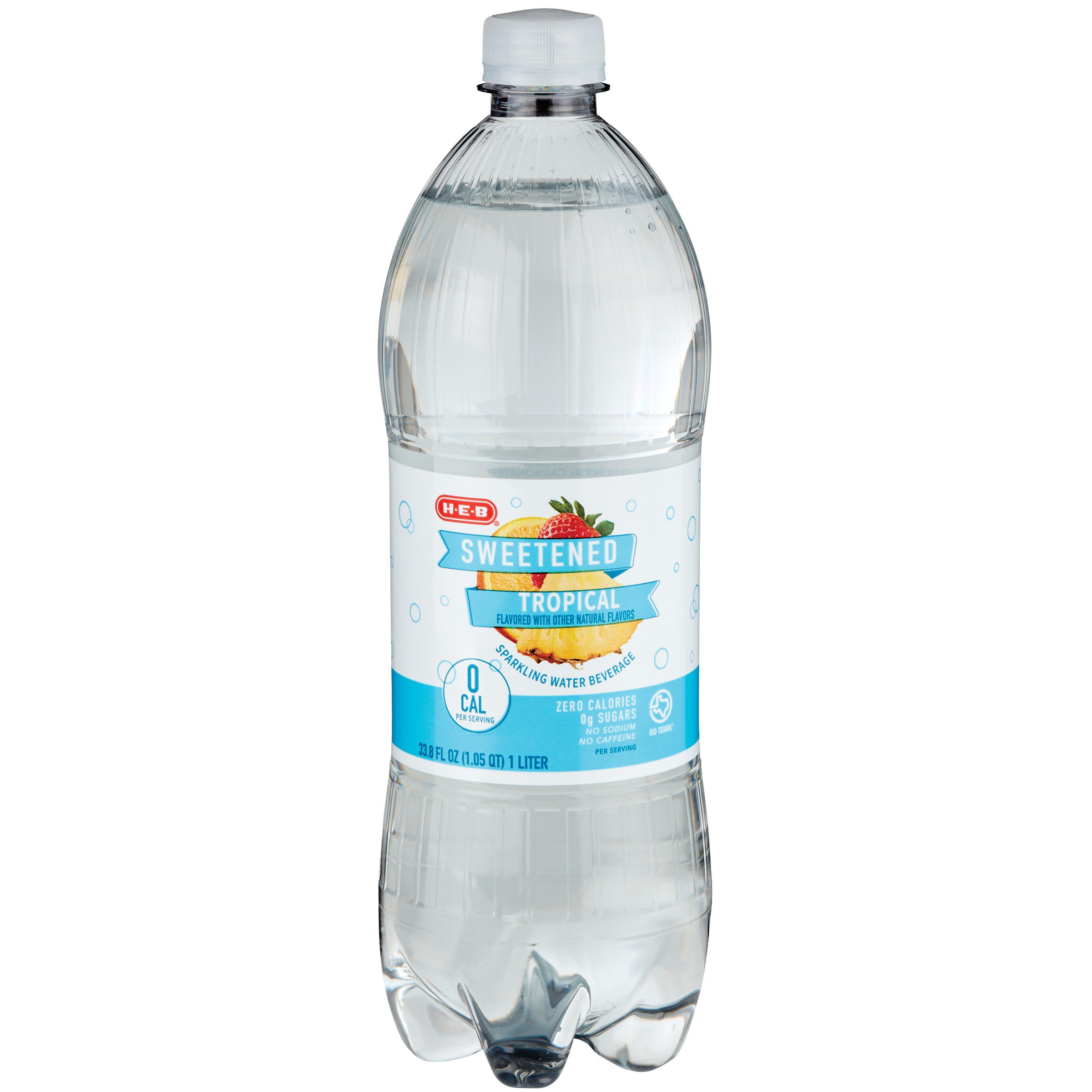 HEB Sweetened Tropical Fruit Sparkling Water Beverage Shop Water at