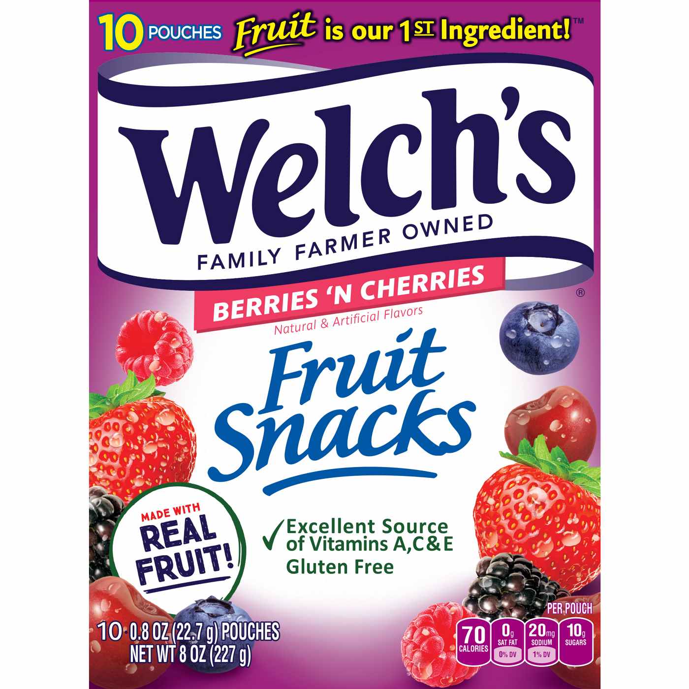 Welch's Berries 'N Cherries Fruit Snacks; image 1 of 4
