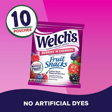 Welch's Berries 'N Cherries Fruit Snacks, 10 ct