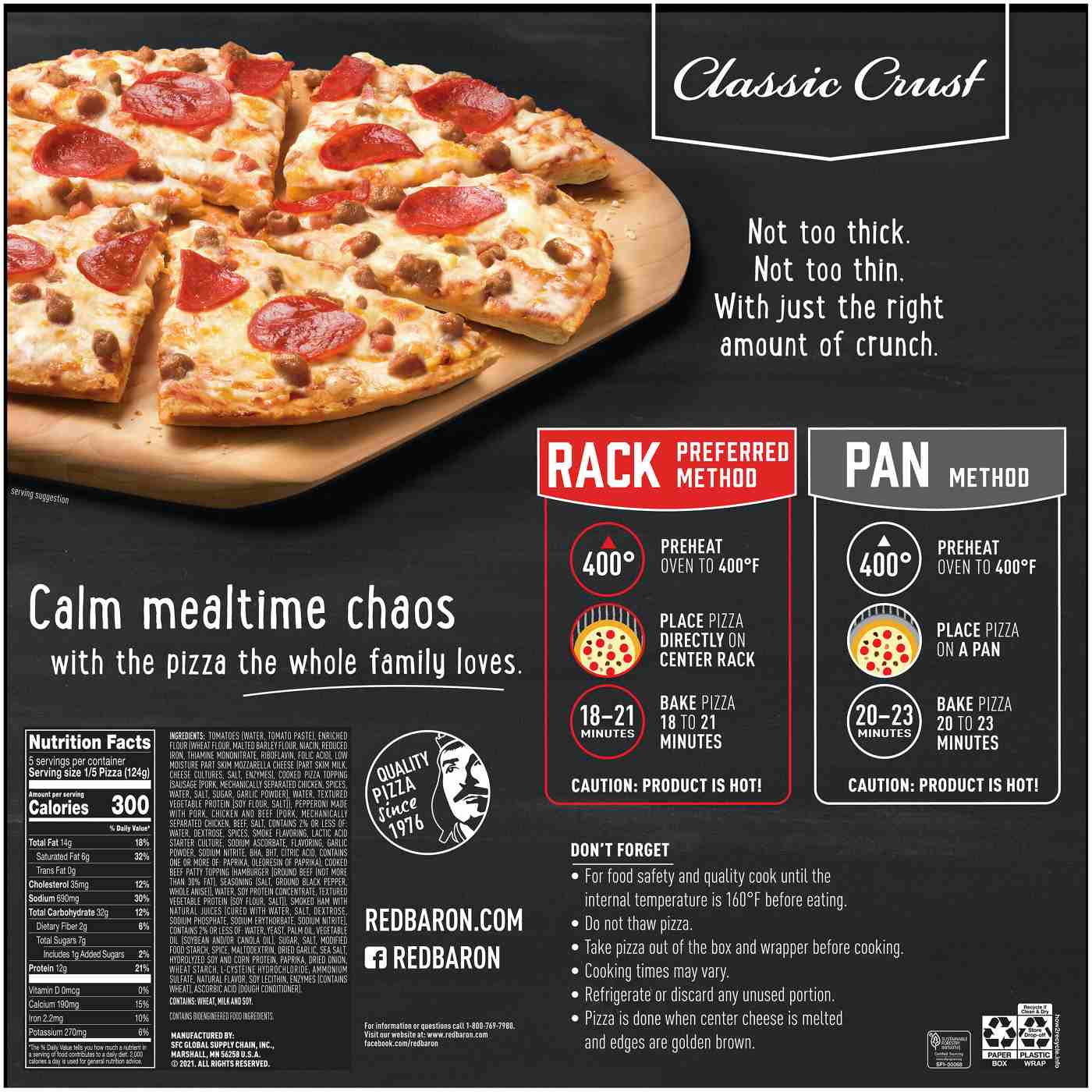 Red Baron Frozen Pizza - Four Meat; image 2 of 2