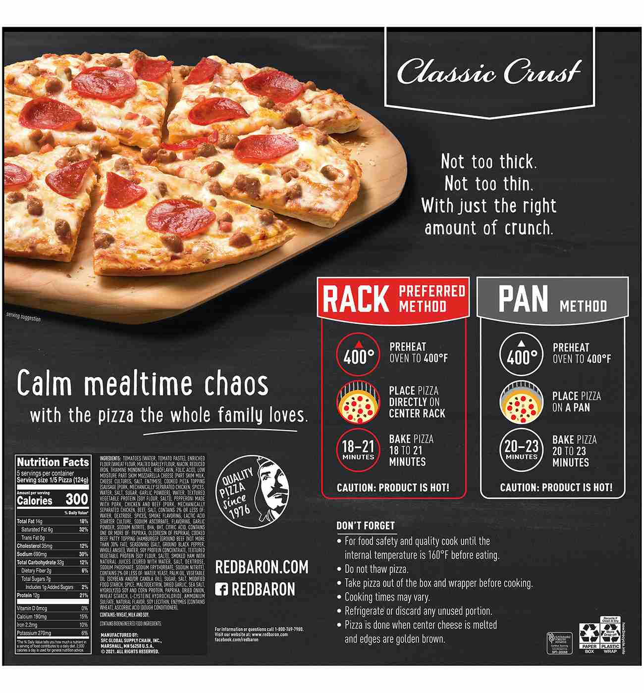 Red Baron Four Meat Classic Crust Frozen Pizza; image 8 of 10