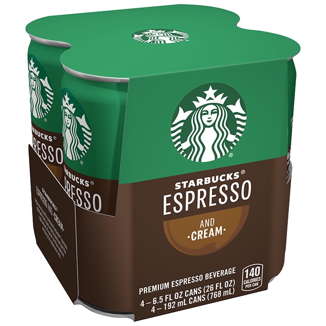 Starbucks Double Shot Espresso and Cream Premium Coffee Drink 6.5 oz ...