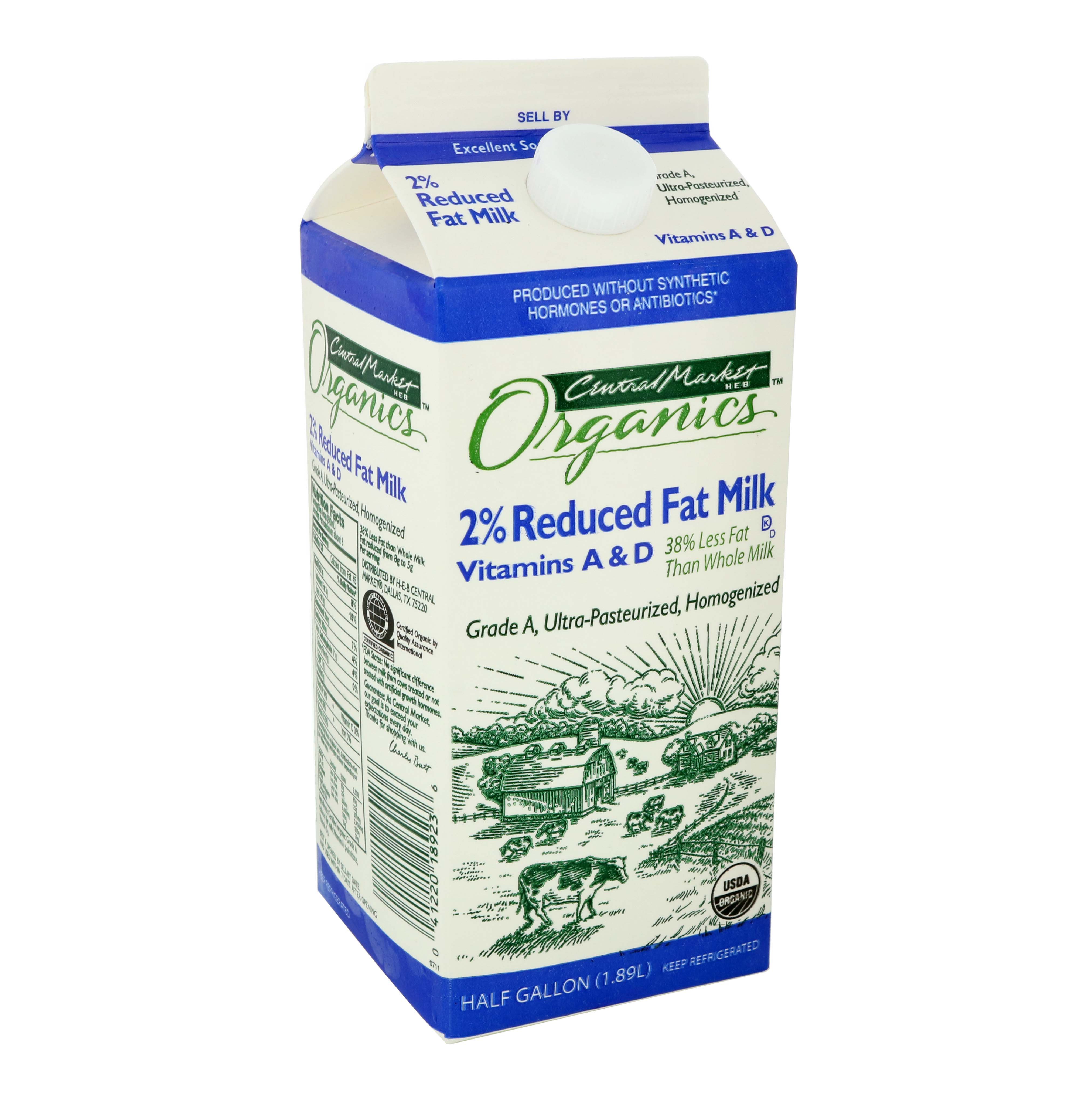 Central Market Organics 2% Reduced Fat Milk - Shop Milk At H-E-B