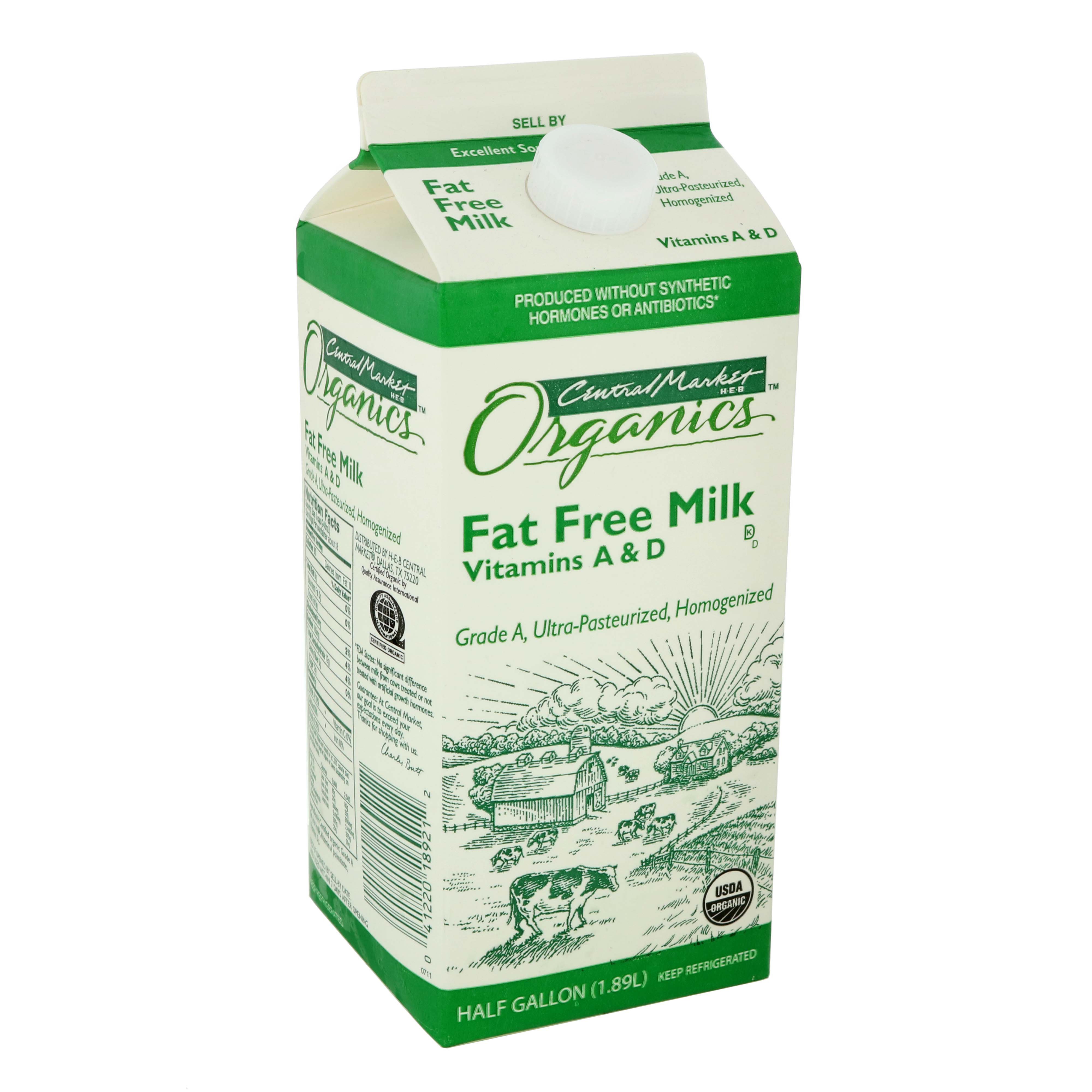 Central Market Organics Fat Free Milk - Shop Milk At H-E-B