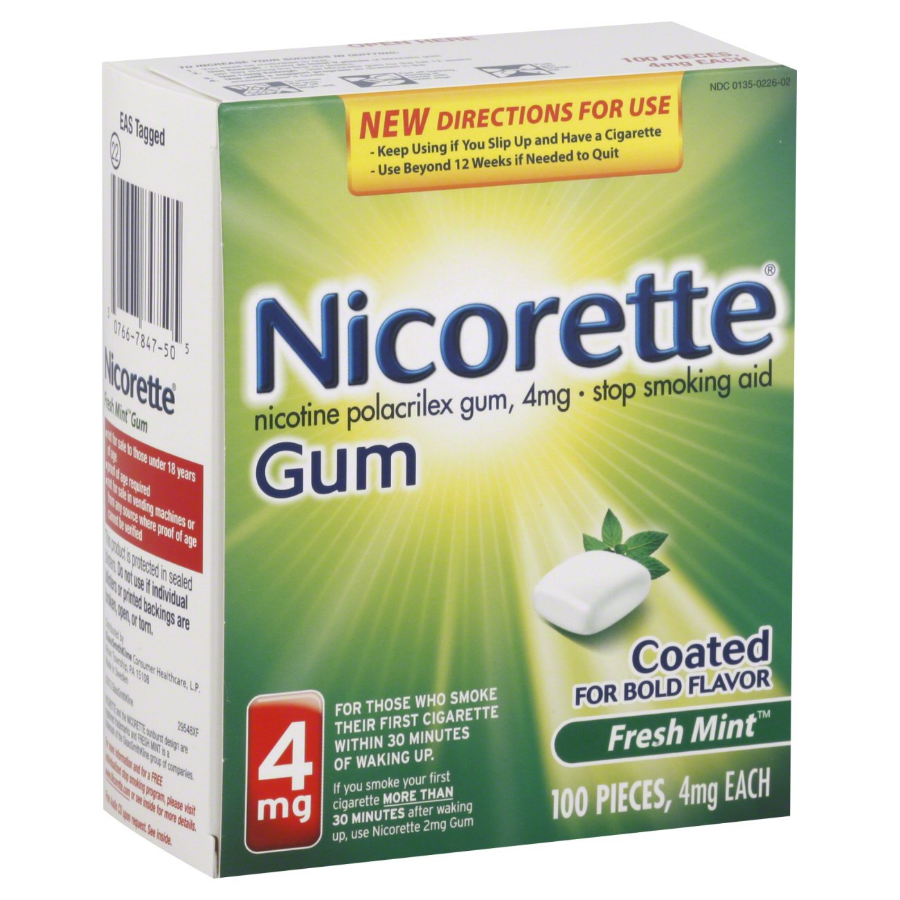 Nicorette Nicotine Fresh Mint Stop Smoking Aid 4 Mg Gum Shop Smoking