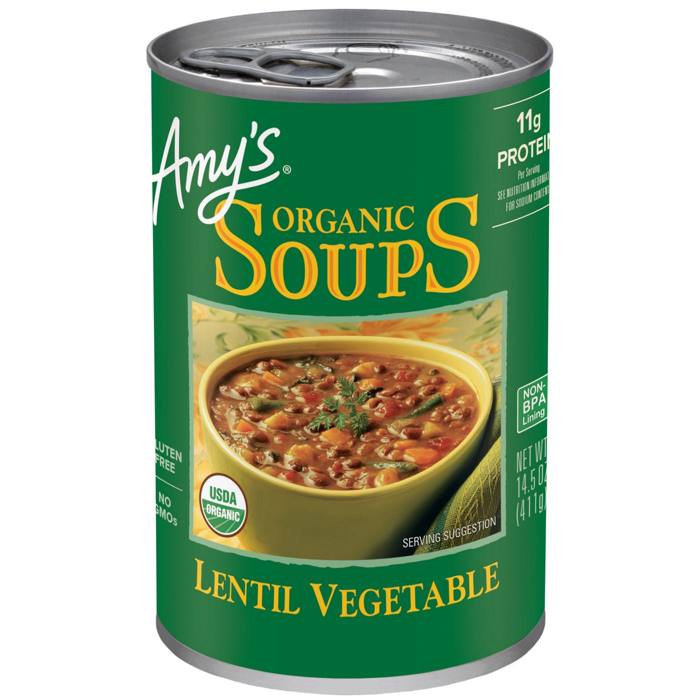 Amy's Organic Lentil Vegetable Soup; image 1 of 12