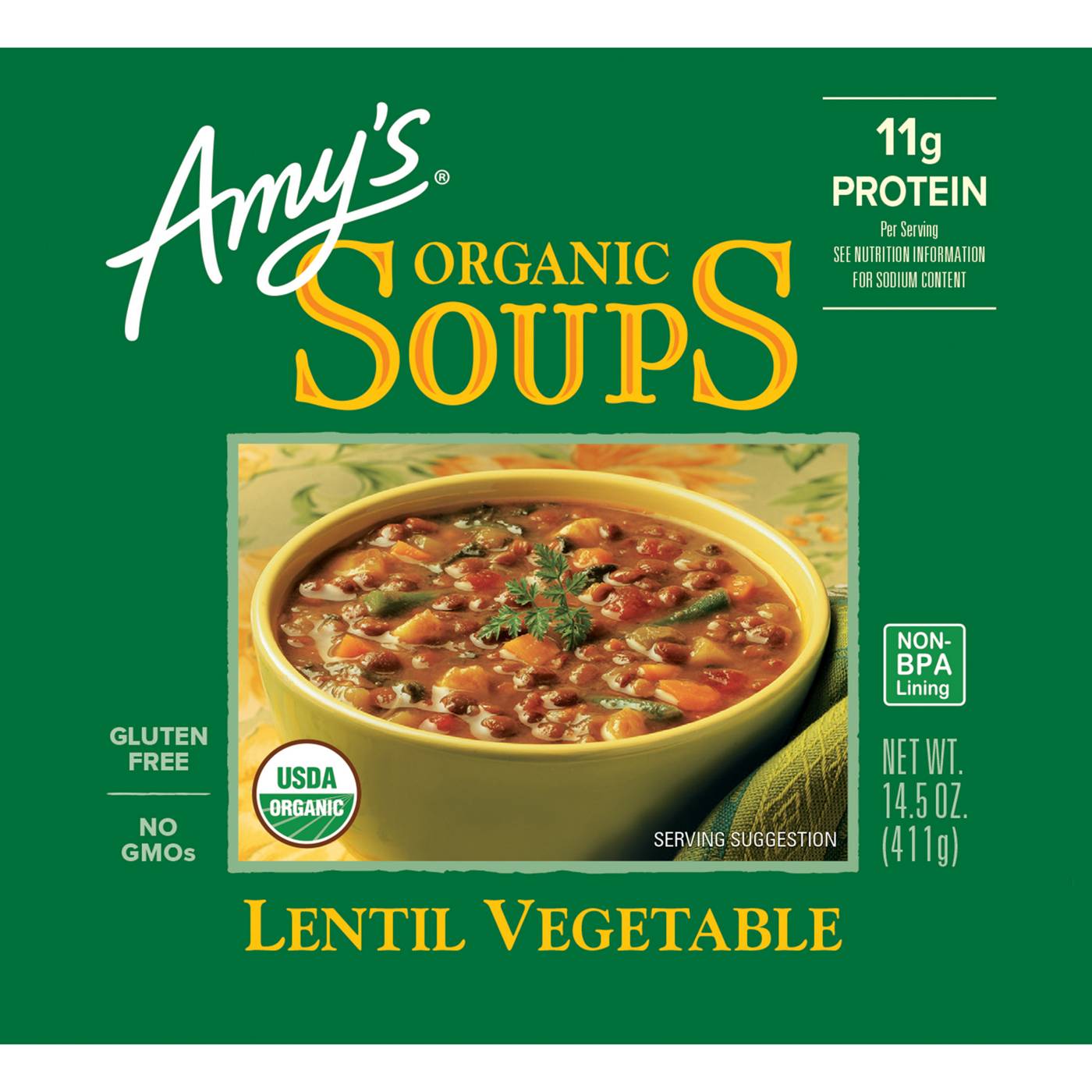 Amy's Organic Lentil Vegetable Soup; image 5 of 12