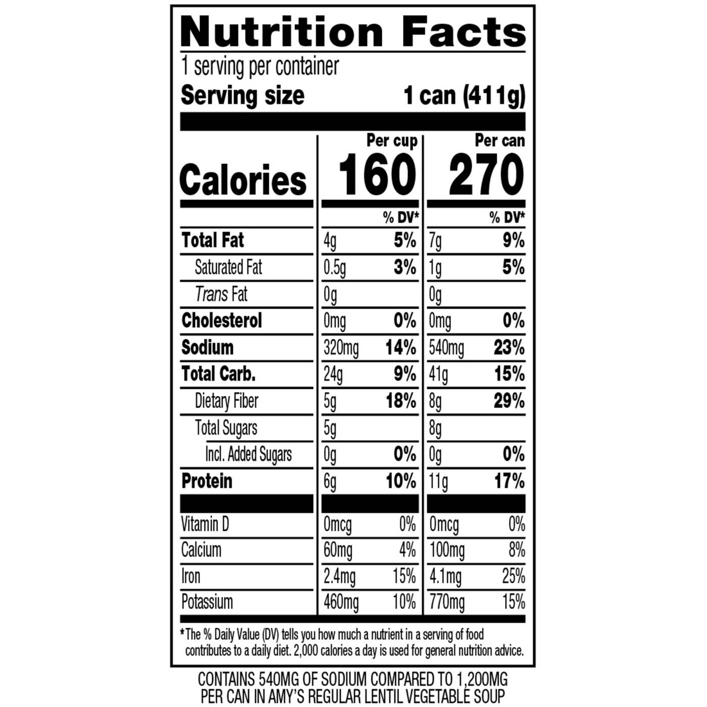 Amy's Organic Light in Sodium Lentil Vegetable Soup; image 3 of 12