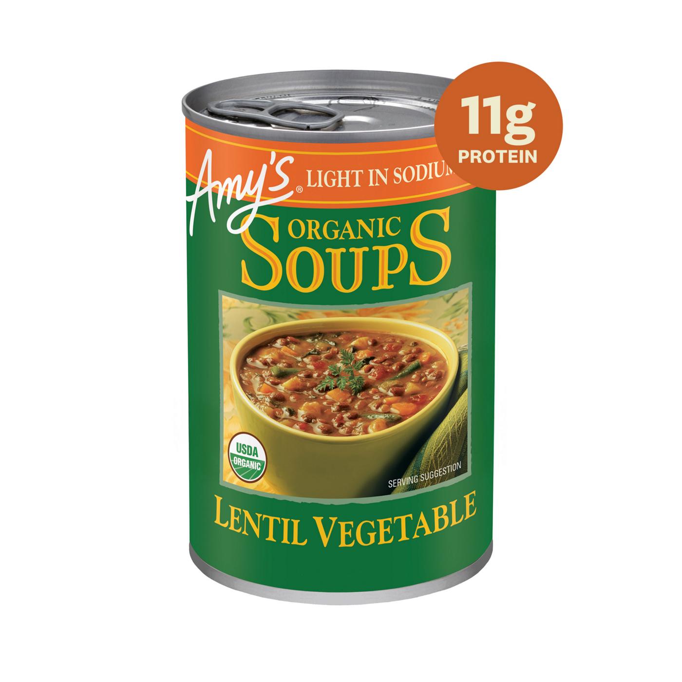 Amy's Organic Light in Sodium Lentil Vegetable Soup; image 5 of 12