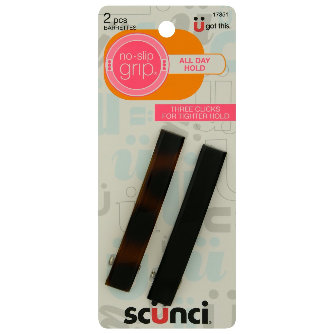 Scunci NoSlip Grip Three Click System Barrettes Shop Scunci NoSlip