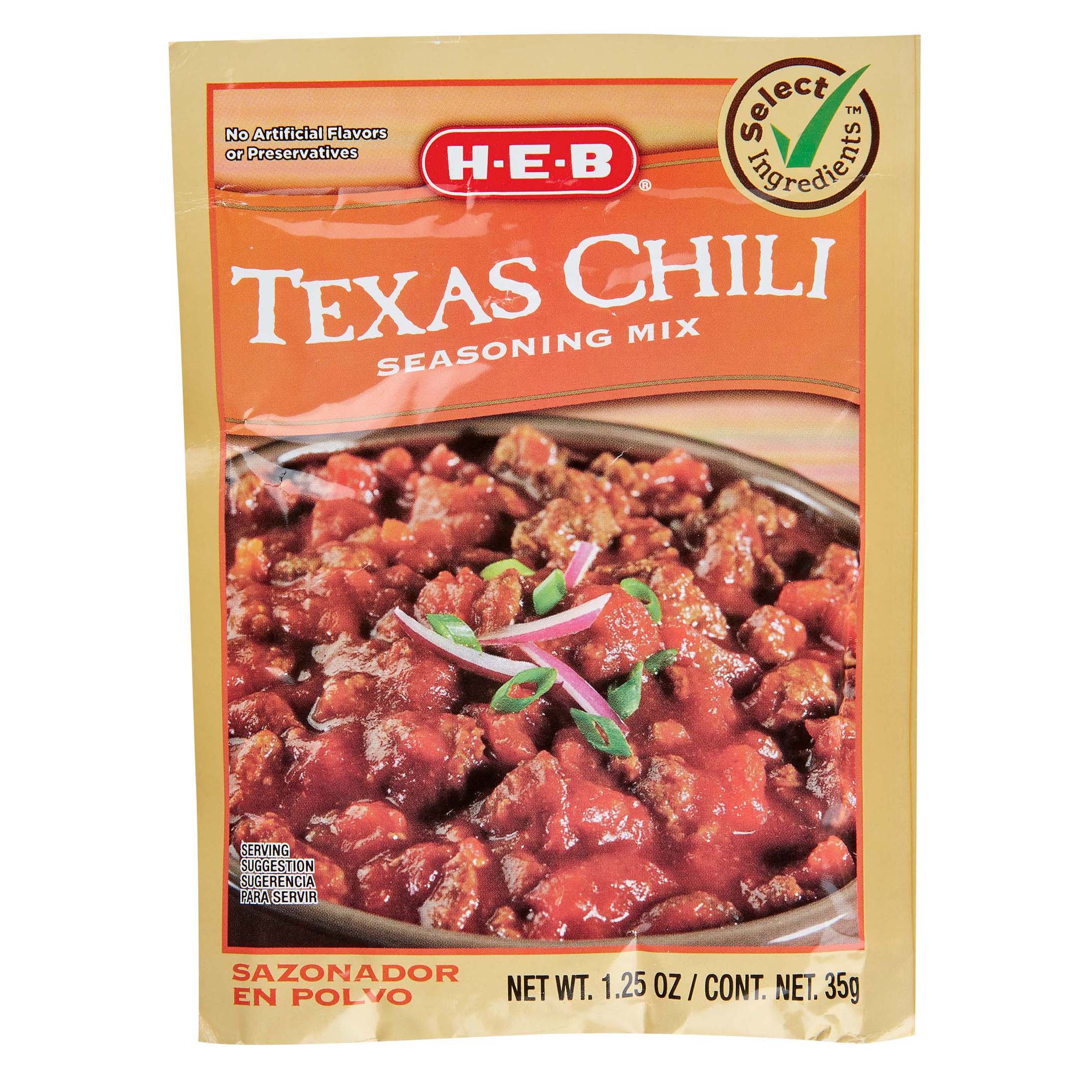 HEB Select Ingredients Texas Chili Seasoning Mix Shop Spice Mixes