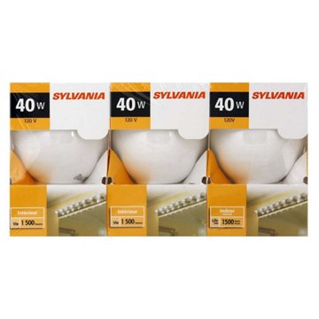 Sylvania G25 40-Watt Globe Indoor Light Bulbs, 3 pk