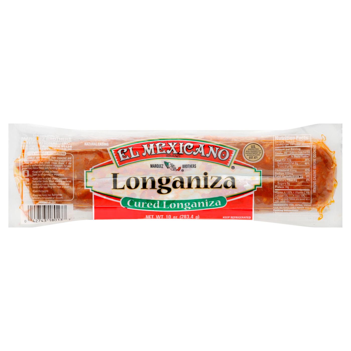 El Mexicano Longaniza Cured Pork Sausage; image 1 of 2