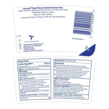Clearasil Rapid Rescue Salicylic Acid Deep Treatment Pads